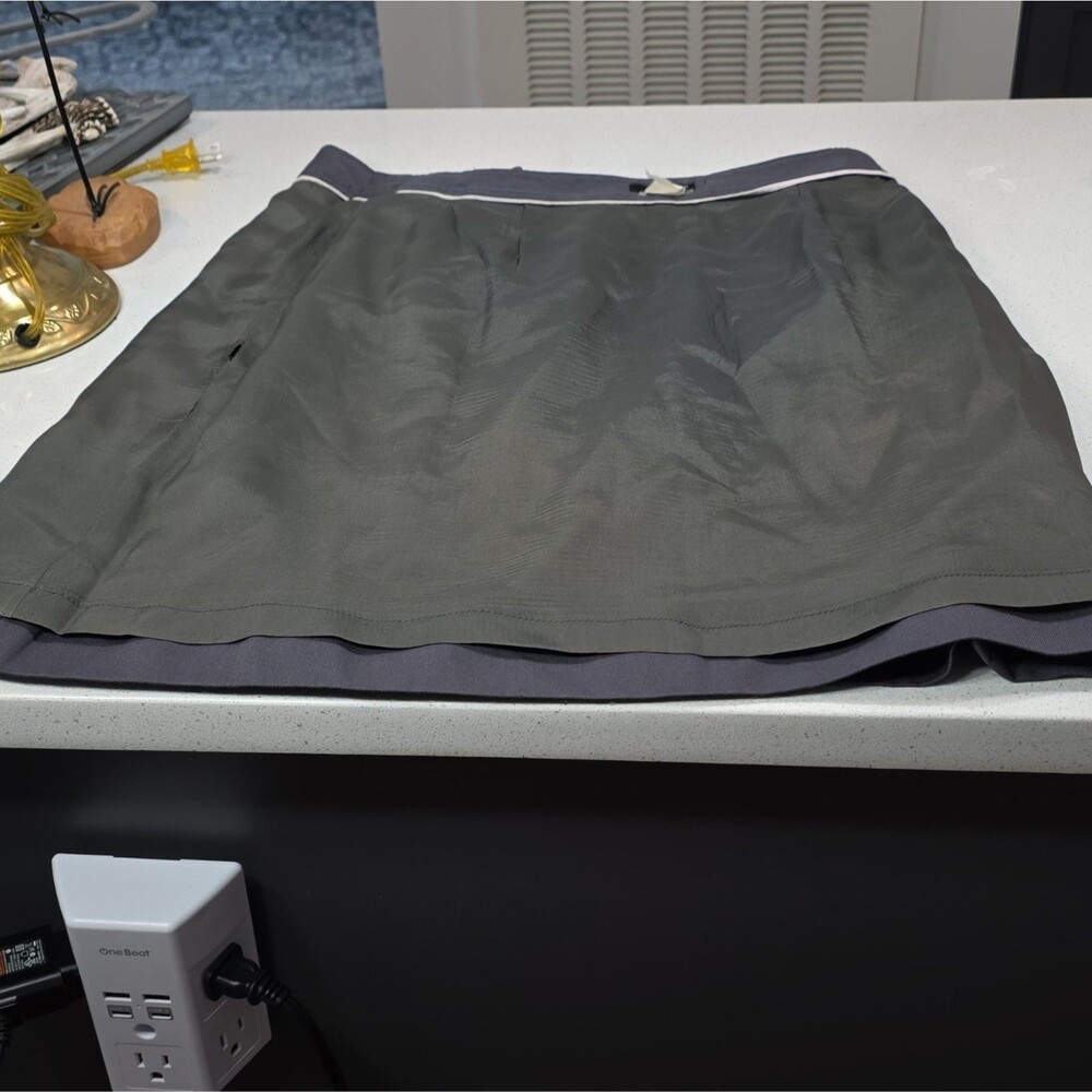 J.Crew Gray Cotton Twill A-Line Mini Skirt Size 30 Lined Zip Belt Loops - Picture 8 of 16